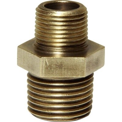 Maestrini Brass Reducing Nipple (1/2&quot; BSPT Male to 3/8&quot; BSPT Male)