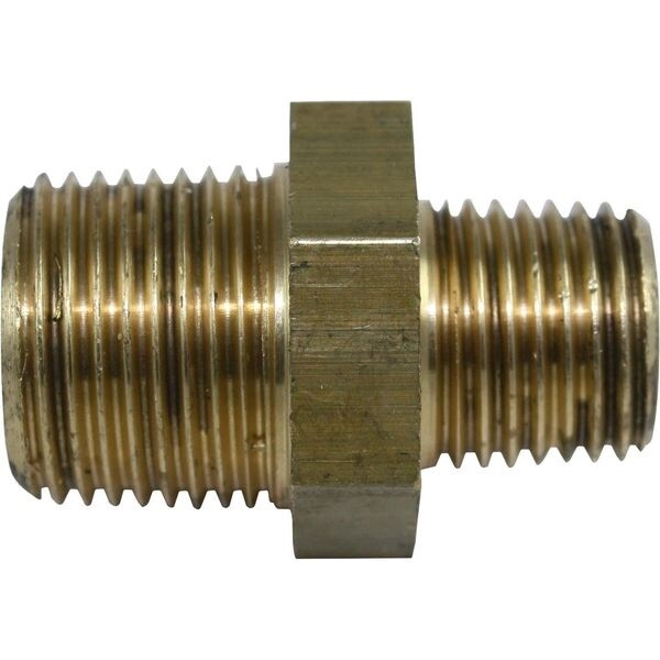 Nipple Unequal 1/4&quot; BSP - 3/8&quot; BSPTM Brass