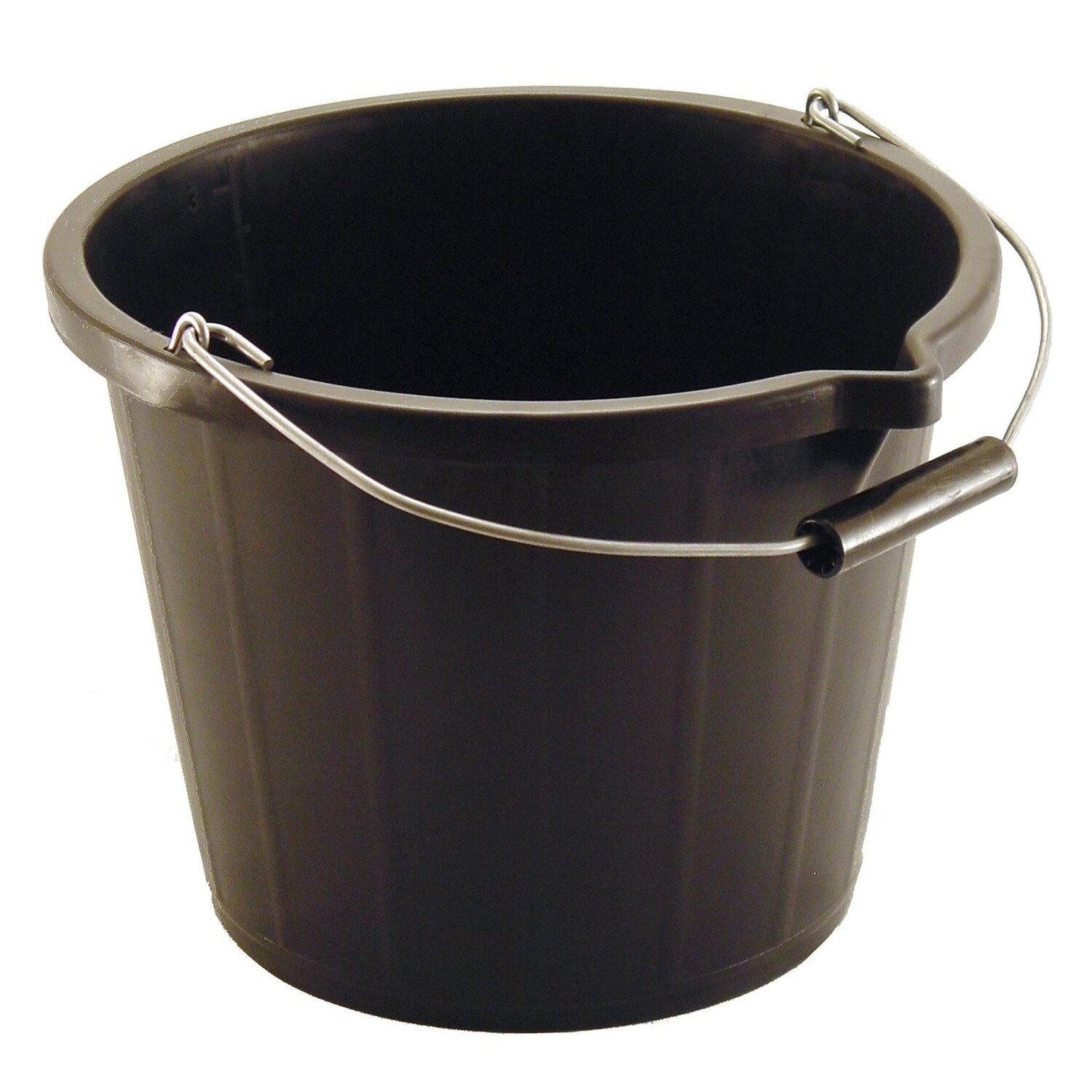 Black Plastic Bucket Large