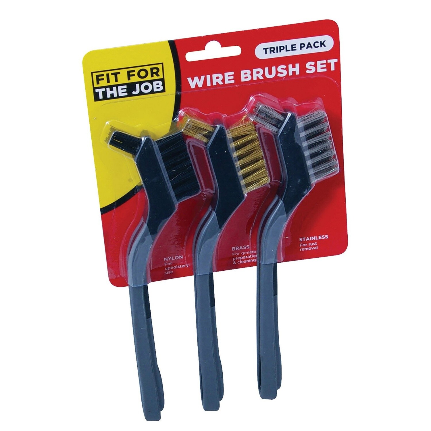 Wire Brush Soft Grip 3 Pcs