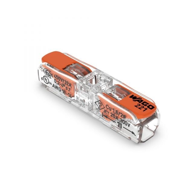 Wago 221 Connectors, Connector Type: 221-41 Inline, Quantity: Single