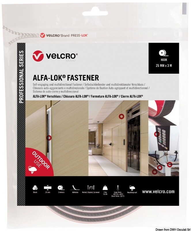 VELCRO® Brand ALFA-LOK® mm25 x 3mt black