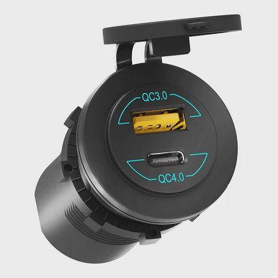 Panel Mount USB-A &amp; USB-C Fast Charging Power Socket 12/24V