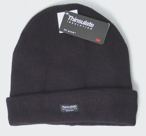 Knitted Thinsulate Hat, Black