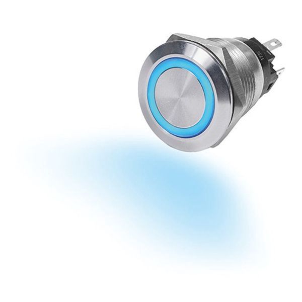 LED Push Button Switch SS 10A Off-On Blue