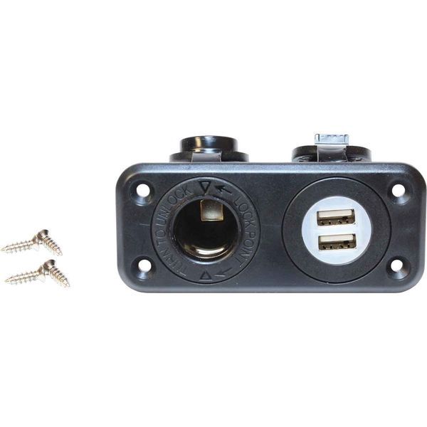 Lighter Double USB Socket Recess w Cover