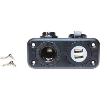 Lighter Double USB Socket Recess w Cover