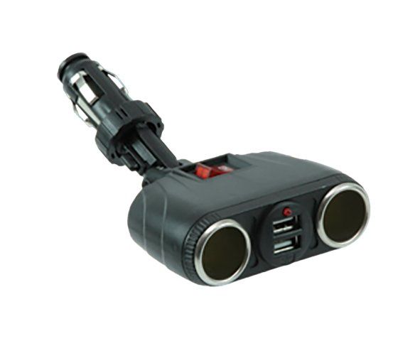Double USB 12V Cig Socket with Switch