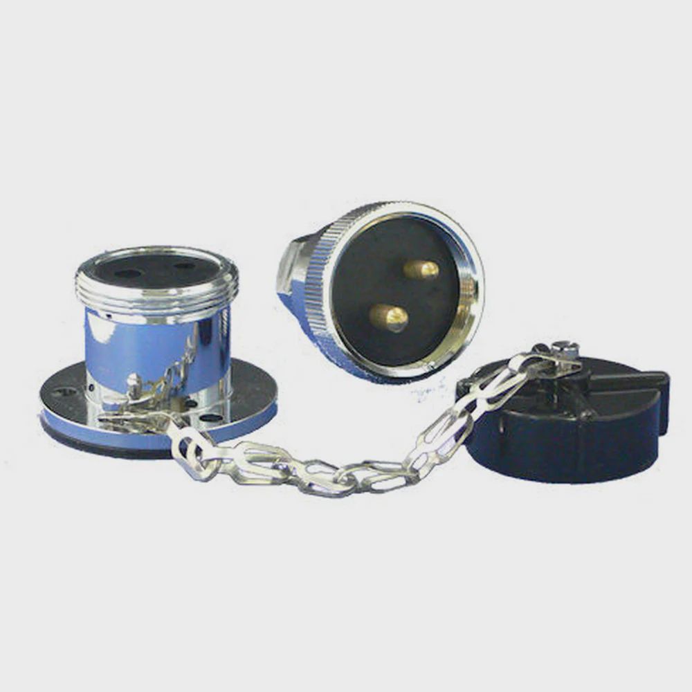2 Pin Chrome Deck Plug &amp; Socket