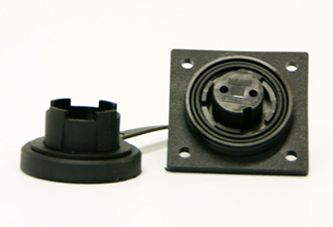 Waterproof 2 Pin Flange Mount Socket B-DP2S