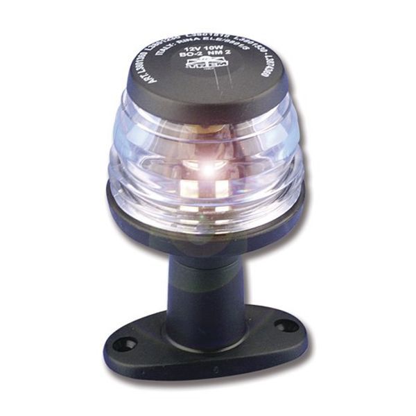 All Round White Nav Light with Pedestal Black