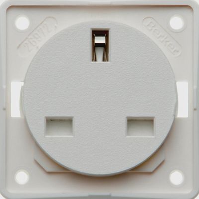 Berker British Standard Socket Outlet - Polar White