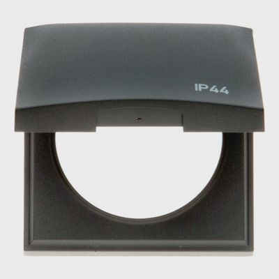 Berker Integro Flow - 1 Gang Frame with Hinged Cover - Anthracite Black
