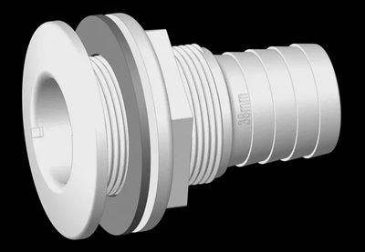 Skin Fitting Tail 25mm 1” BSP  White