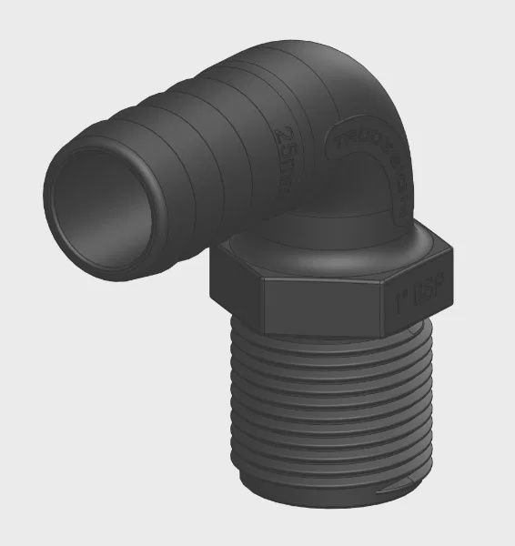 Tail 50mm 2” BSP Long Thread 90°