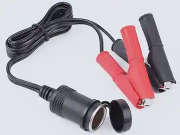 DC socket extension with battery clamps