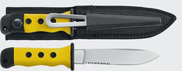 Sheath Knife with Shackle Key &amp; Spike - Yellow