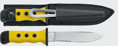 Sheath Knife with Shackle Key &amp; Spike - Yellow