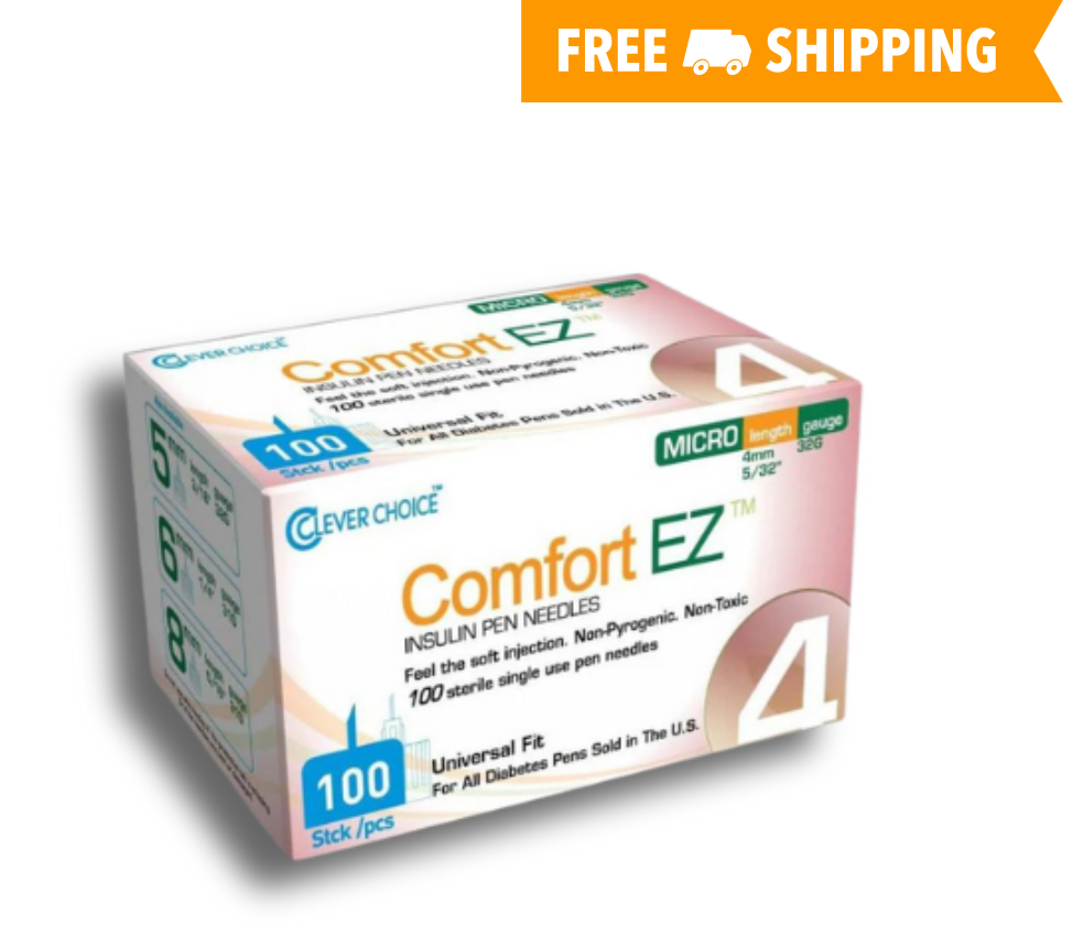 Comfort EZ Insulin Pen Needles, 32G 4mm - 100 per Box