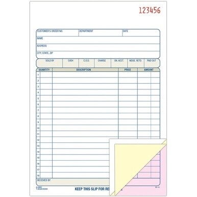 Adams Carbonless 3-part Sales Order Books - 50 Sheet(s) - 3 PartCarbonless Copy - 5.56&quot; x 8.43&quot; Sheet Size - White, Canary, Pink - Assorted Sheet(s) - 1 Each