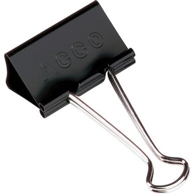 ACCO Mini Foldback Binder Clips - Mini - 0.5&quot; Width - 0.25&quot; Size Capacity - 12 / Dozen - Black, Silver - Steel