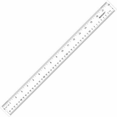 Westcott 18" Transparent Ruler - 18" Length 1" Width - 1/16 Graduations - Imperial, Metric Measuring System - Acrylic - 1 Each - Clear