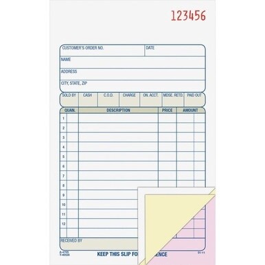 Adams Carbonless 3-part Sales Order Books - 50 Sheet(s) - 3 PartCarbonless Copy - 4.18&quot; x 7.18&quot; Sheet Size - White, Canary, Pink - Assorted Sheet(s) - 1 Each