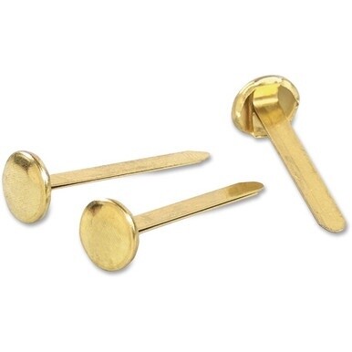 ACCO Brass Fasteners - 1.5&quot; Length - 75 Sheet Capacity - Flexible, Heavy Duty, Corrosion-free, Self-piercing Point, Rust Proof - 100 / Box - Brass