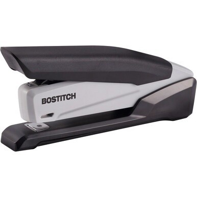 Bostitch EcoStapler Spring-Powered Antimicrobial Desktop Stapler - 20 of 30lb Paper Sheets Capacity - 210 Staple Capacity - Full Strip - 1/4&quot; Staple Size - 1 Each - Gray, Black