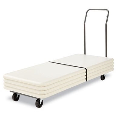 Chair/Table Cart, Metal, 600 lb Capacity, 20.86&quot; x 50.78&quot; to 72.04&quot; x 43.3&quot;, Black