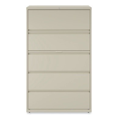 Lateral File, 5 Legal/Letter/A4/A5-Size File Drawers, Putty, 42&quot; x 18.63&quot; x 67.63&quot;