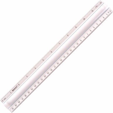 Westcott 12&quot; Clear Magnifying Data Processing Ruler - 12&quot; Length - 1/16 Graduations - Imperial, Metric Measuring System - Glass - 1 Each - Clear