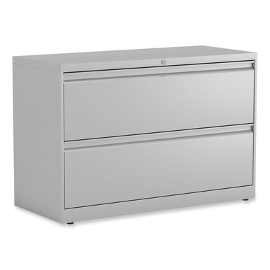 Lateral File, 2 Legal/Letter-Size File Drawers, Light Gray, 42&quot; x 18.63&quot; x 28&quot;