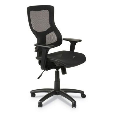Alera Elusion II Series Suspension Mesh Mid-Back Synchro Seat Slide Chair, Supports 275 lb, 16.34&quot; to 20.35&quot; Seat, Black