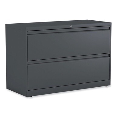 Lateral File, 2 Legal/Letter-Size File Drawers, Charcoal, 42&quot; x 18.63&quot; x 28&quot;