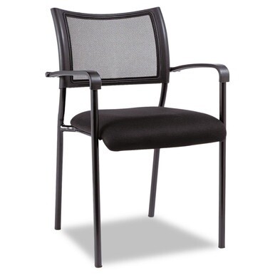 Alera Eikon Series Stacking Mesh Guest Chair, 20.86&quot; x 24.01&quot; x 33.07&quot;, Black Seat, Black Back, Black Base, 2/Carton