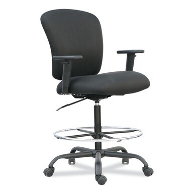 Alera Mota Series Big and Tall Stool, Supports Up to 450 lb, 28.74&quot; to 32.67&quot; Seat Height, Black