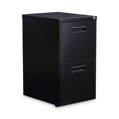 File Pedestal, Left or Right, 2 Legal/Letter-Size File Drawers, Black, 14.96&quot; x 19.29&quot; x 27.75&quot;