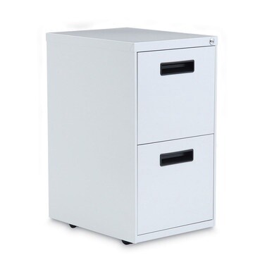 File Pedestal, Left or Right, 2 Legal/Letter-Size File Drawers, Light Gray, 14.96&quot; x 19.29&quot; x 27.75&quot;
