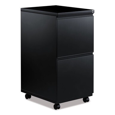 File Pedestal with Full-Length Pull, Left or Right, 2 Legal/Letter-Size File Drawers, Black, 14.96&quot; x 19.29&quot; x 27.75&quot;
