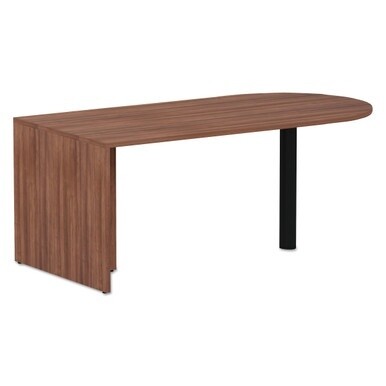 Alera Valencia Series D-Top Desk, 71&quot; x 29.5&quot; x 29.5&quot;, Modern Walnut