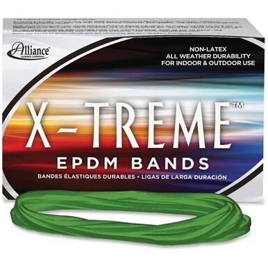 X-Treme X-treme Rubber Bands - 7&quot; Length x 0.1&quot; Width - Latex-free, Durable, UV Resistant, Ozone Resistant, Heavy Duty, Reusable - 200 / Box - Ethylene Propylene Diene Monomer (EPDM) - Lime Green