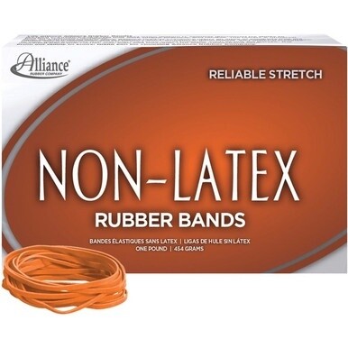 Alliance Rubber 37336 Non-Latex Rubber Bands - Size #33 - 1 lb. box contains approx. 720 bands - 3 1/2&quot; x 1/8&quot; - Orange