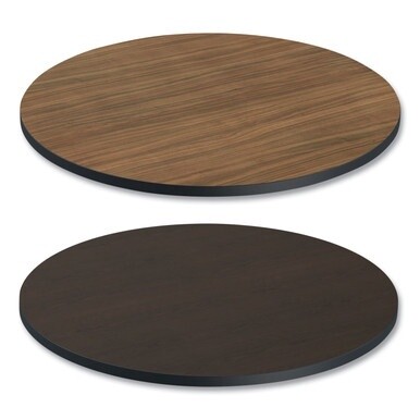 Reversible Laminate Table Top, Round, 35.5&quot; Diameter, Espresso/Walnut