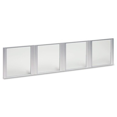 Glass Door Set With Silver Frame For 72&quot; Wide Hutch, 17w x 16h, Clear, 4 Doors/Set