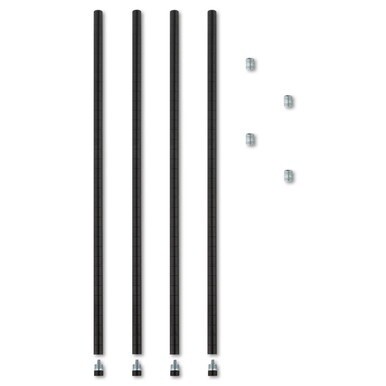 Stackable Posts For Wire Shelving, 36 &quot;High, Black, 4/Pack