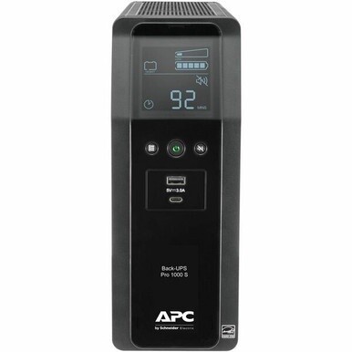 APC by Schneider Electric Back-UPS Pro BR1000MS 1.0KVA Tower UPS - Tower - 16 Hour Recharge - 3.70 Minute Stand-by - 120 V Input - 120 V AC Output - Sine Wave - 4 x NEMA 5-15R, 6 x NEMA 5-15R - 10 x B