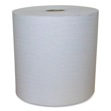 Recycled Hardwound Paper Towels, 1-Ply, 7.88&quot; x 800 ft, 1.8 Core, White, 6 Rolls/Carton