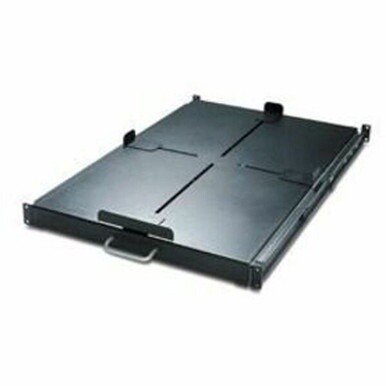 APC by Schneider Electric Sliding Shelf 200lbs/91kg Black - 1U Rack Height x 19&quot; Rack Width - Rack-mountable - Black - 200.42 lb Static/Stationary Weight Capacity