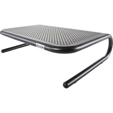 Allsop Metal Art Jr. Monitor Stand - 4&quot; Height x 14&quot; Width x 9&quot; Depth - Powder Coated - Metal - Pearl Black